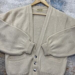 Vintage Lord Jeff The Baggy Shag Ivory Wool Blend Grandpa Cardigan Sweater USA